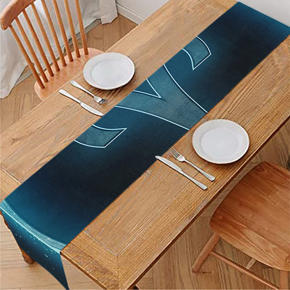 Blue Aries Zodiac Sign Print Table Runner