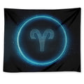 Blue Aries Zodiac Sign Print Tapestry