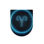 Blue Aries Zodiac Sign Print Toilet Lid Cover