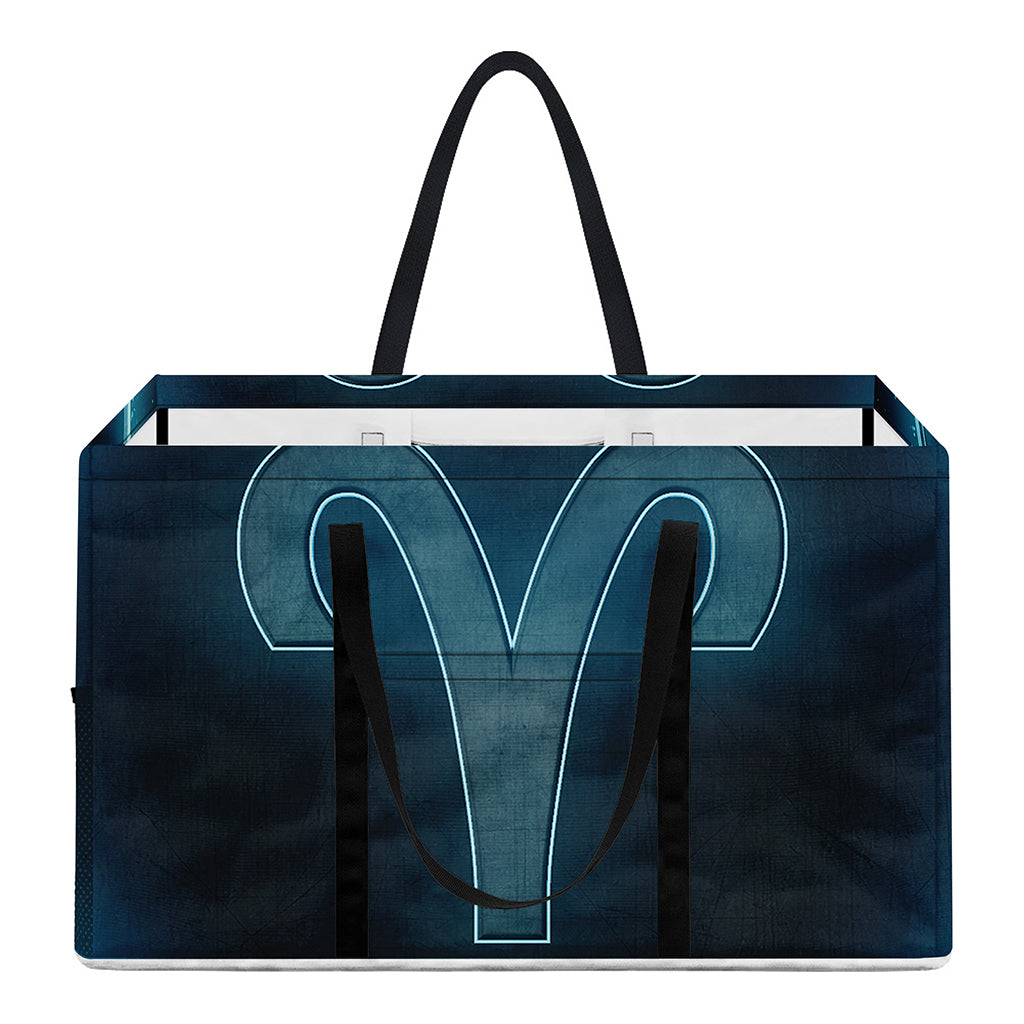 Blue Aries Zodiac Sign Print Utility Tote Bag