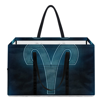 Blue Aries Zodiac Sign Print Utility Tote Bag