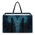 Blue Aries Zodiac Sign Print Utility Tote Bag