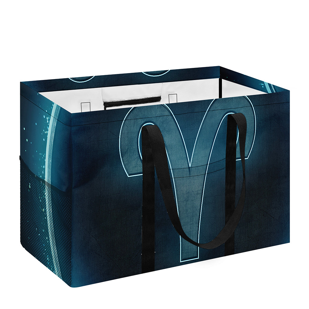Blue Aries Zodiac Sign Print Utility Tote Bag