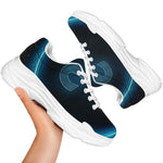 Blue Aries Zodiac Sign Print White Chunky Shoes