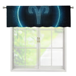 Blue Aries Zodiac Sign Print Window Valance