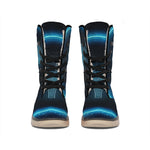 Blue Aries Zodiac Sign Print Winter Boots