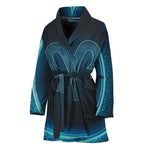 Blue Aries Zodiac Sign Print Women's Bathrobe