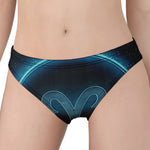 Blue Aries Zodiac Sign Print Women's Panties