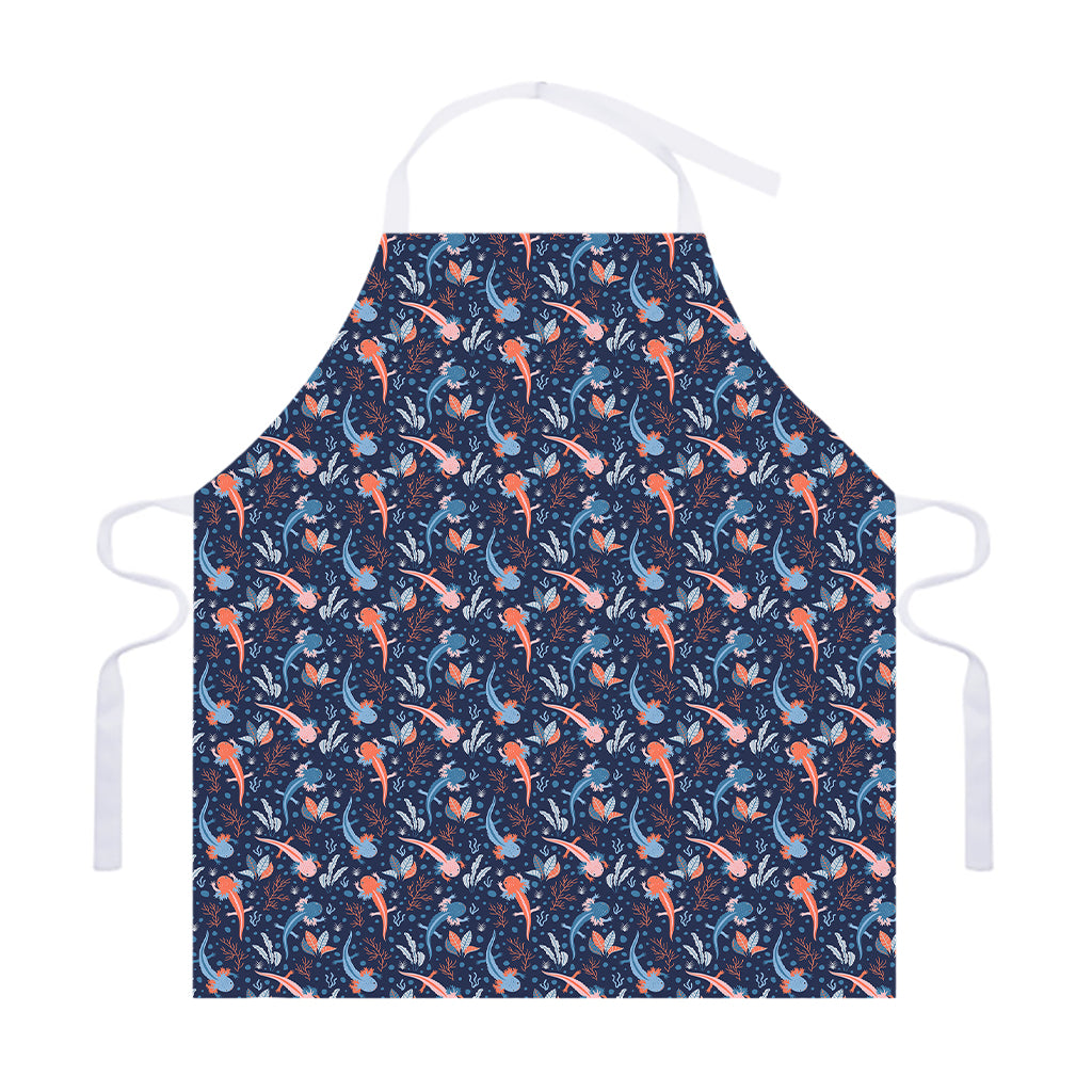 Blue Axolotl Pattern Print Adjustable Apron