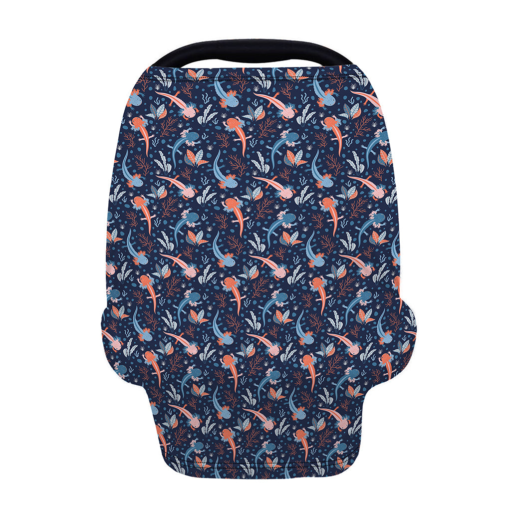 Blue Axolotl Pattern Print Baby Seat Cover
