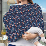 Blue Axolotl Pattern Print Baby Seat Cover