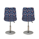 Blue Axolotl Pattern Print Bar Stool Covers
