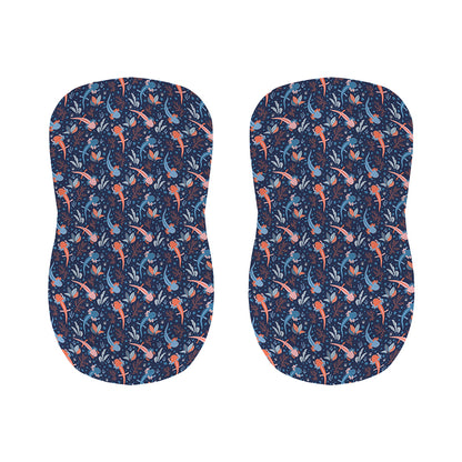 Blue Axolotl Pattern Print Bar Stool Covers