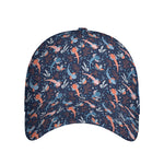 Blue Axolotl Pattern Print Baseball Cap