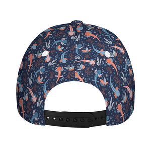 Blue Axolotl Pattern Print Baseball Cap