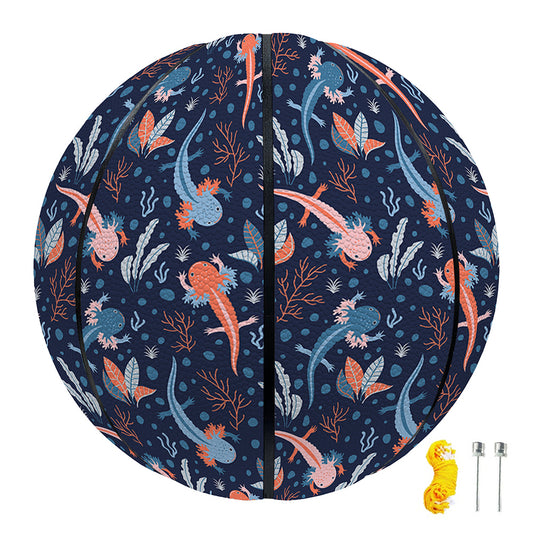 Blue Axolotl Pattern Print Basketball