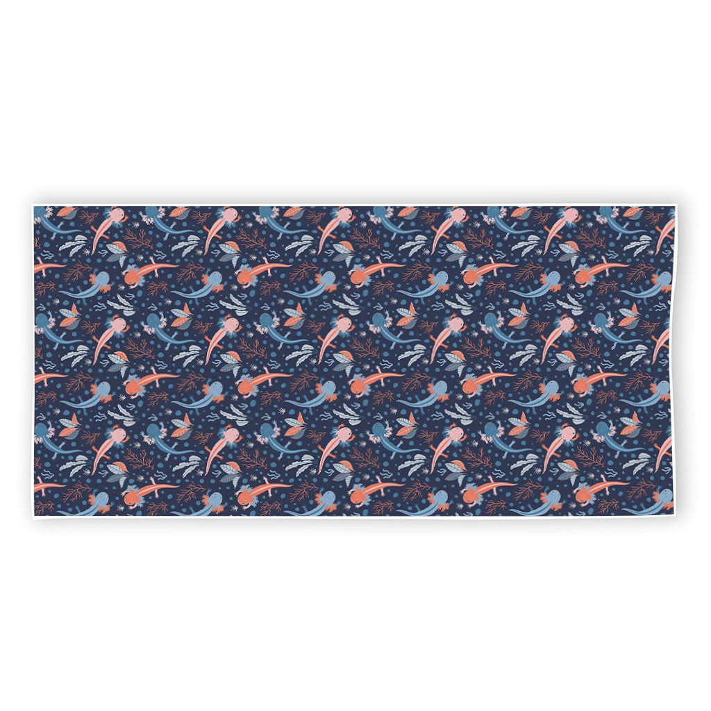 Blue Axolotl Pattern Print Beach Towel