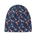 Blue Axolotl Pattern Print Beanie