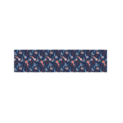 Blue Axolotl Pattern Print Bed Runner