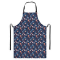 Blue Axolotl Pattern Print Bib Apron With Pocket