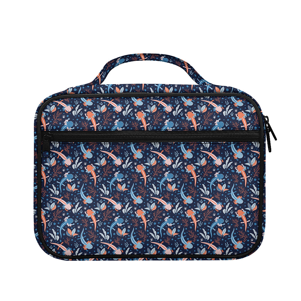 Blue Axolotl Pattern Print Briefcase Bible Bag