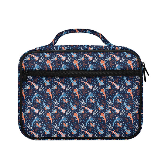 Blue Axolotl Pattern Print Briefcase Bible Bag