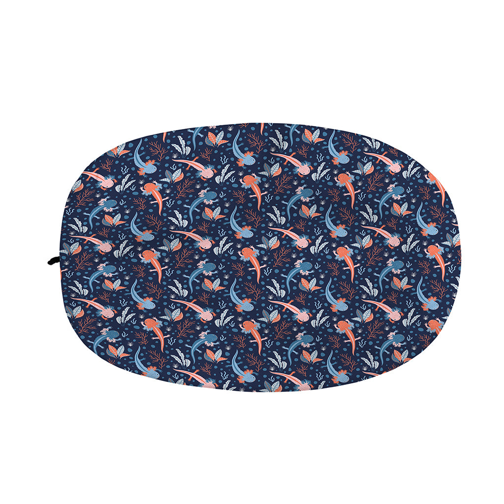 Blue Axolotl Pattern Print Car Side Mirror Covers