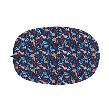 Blue Axolotl Pattern Print Car Side Mirror Covers