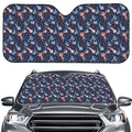 Blue Axolotl Pattern Print Car Windshield Sun Shade