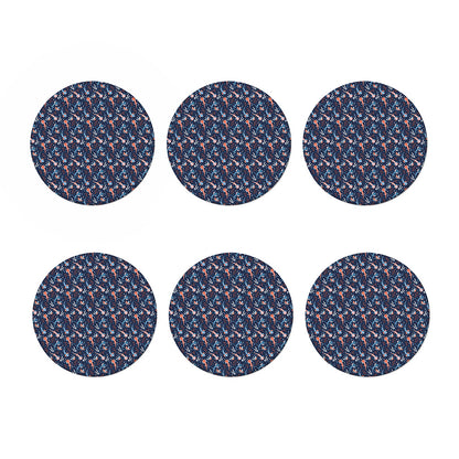 Blue Axolotl Pattern Print Coaster Set