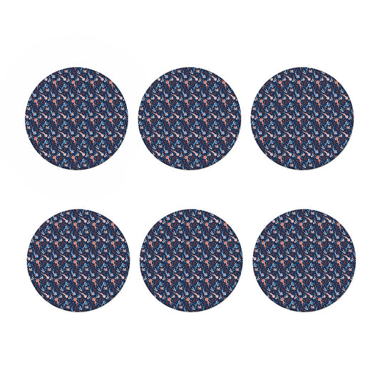Blue Axolotl Pattern Print Coaster Set