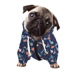 Blue Axolotl Pattern Print Dog Zip Up Hoodie