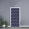 Blue Axolotl Pattern Print Door Sticker