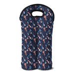 Blue Axolotl Pattern Print Double Neoprene Wine Tote