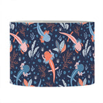 Blue Axolotl Pattern Print Drum Lamp Shade
