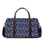 Blue Axolotl Pattern Print Duffle Bag