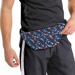 Blue Axolotl Pattern Print Fanny Pack
