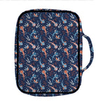 Blue Axolotl Pattern Print Front Pocket Bible Bag