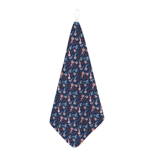 Blue Axolotl Pattern Print Hand Towel