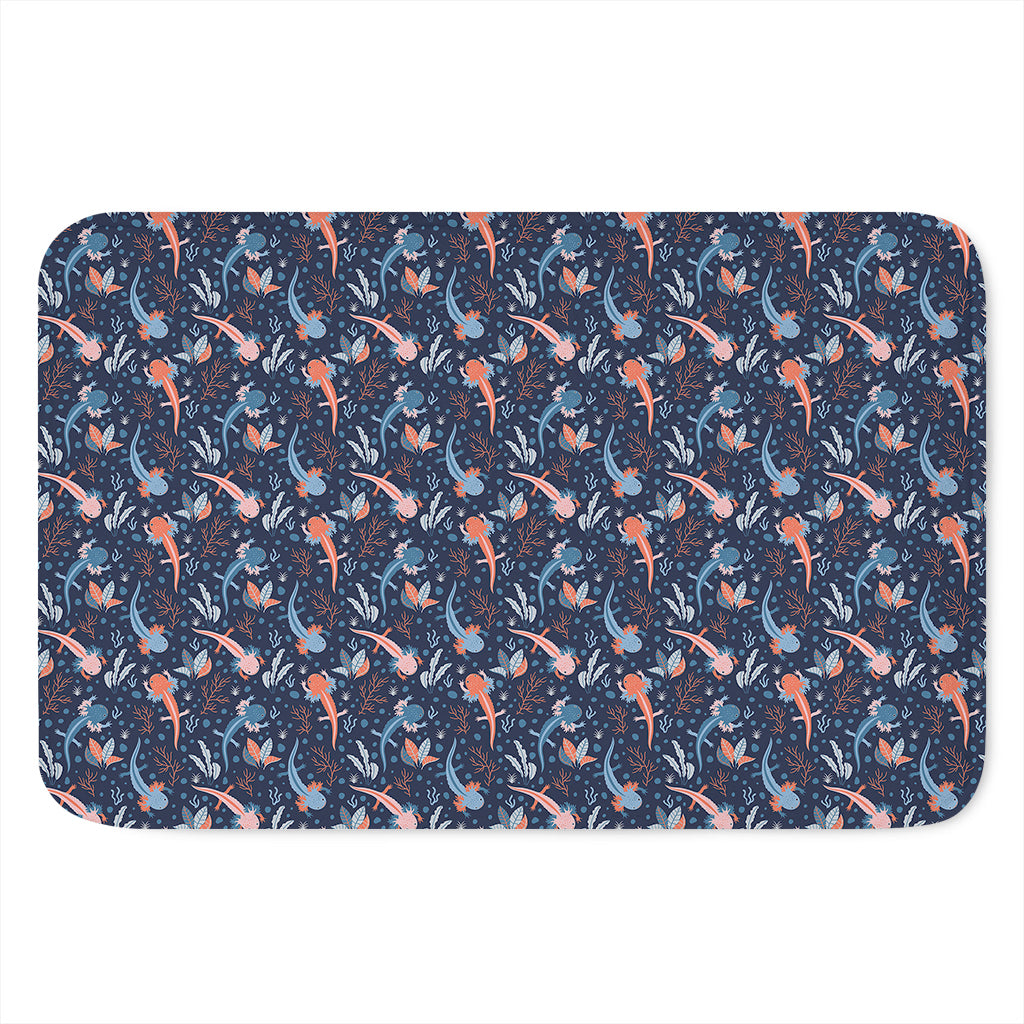 Blue Axolotl Pattern Print Indoor Door Mat