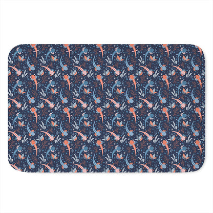 Blue Axolotl Pattern Print Indoor Door Mat