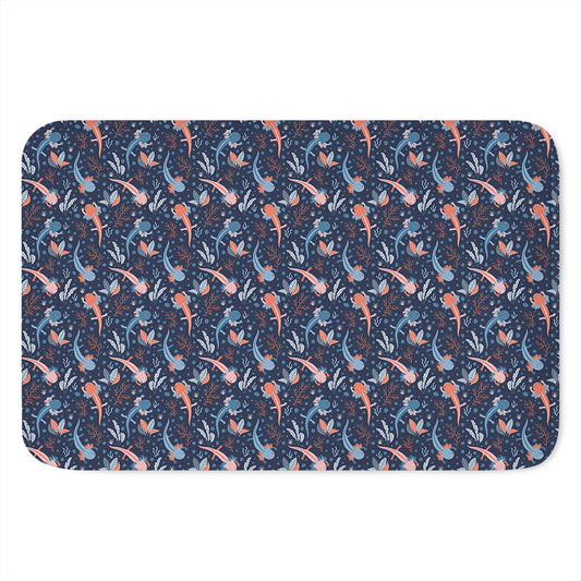 Blue Axolotl Pattern Print Indoor Door Mat