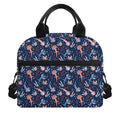 Blue Axolotl Pattern Print Insulated Lunch Bag