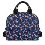 Blue Axolotl Pattern Print Insulated Lunch Bag