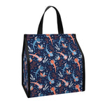 Blue Axolotl Pattern Print Insulated Lunch Tote