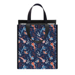 Blue Axolotl Pattern Print Insulated Lunch Tote