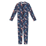 Blue Axolotl Pattern Print Jumpsuit