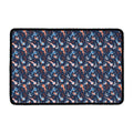 Blue Axolotl Pattern Print Kitchen Mat