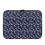 Blue Axolotl Pattern Print Laptop Sleeve