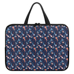 Blue Axolotl Pattern Print Laptop Sleeve With Handle